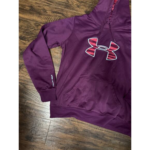 Under Armour Purple Women’s Long Sleeve Pullover Hoodie Sz:L - Picture 2 of 7